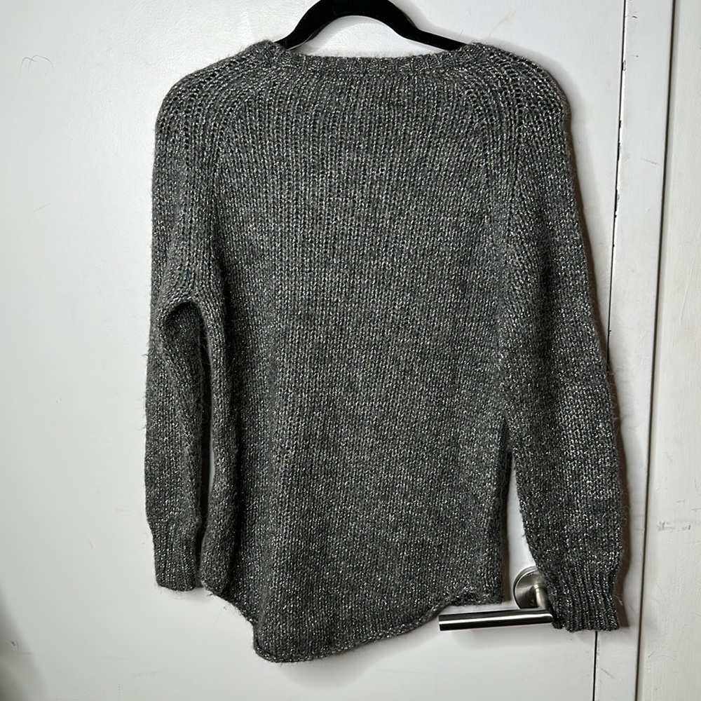 Zadig & Voltaire Deluxe 100% cashmere grey curved hem alpaca blend sweater - Picture 2 of 4